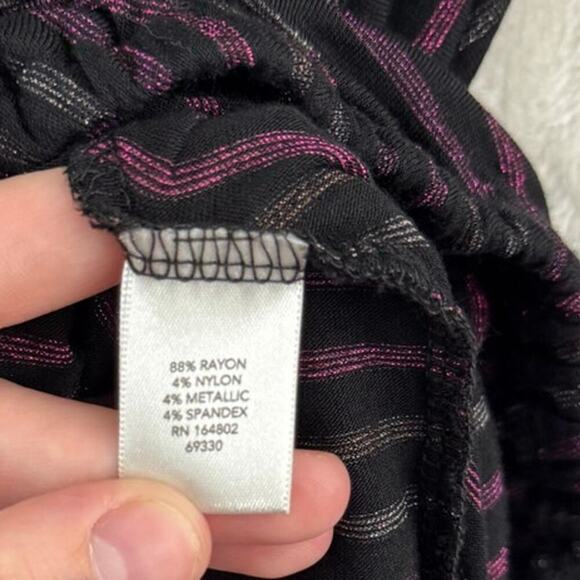 Christopher & Banks Stripe Faux Wrap Top XL Stretch Classic - Picture 5 of 8